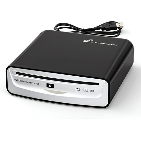 GJX CD DVD Player For Car, Portable USB Universal External CD Player for Car, Laptop, Desktop, TV, Mac, Computer, Plug and Play (For Android 4.4 And Above Navigation) - Standard CD Player