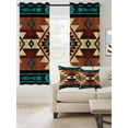 thumbnail image 2 of Turquoise Red Blackout Curtains 63 Inches Long for Bedroom, Southwest American Native Abstract Pattern Thermal Insulated Room Darkening Black Out Window Curtain Panels Grommet Drapes for Living Room, 2 of 8