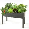 thumbnail image 2 of Costway Wooden Raised Vegetable Garden Bed Elevated Grow Vegetable Planter Grey, 2 of 10