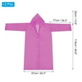 thumbnail image 2 of Uxcell Rain Ponchos for Adults, 2 Pack Reusable EVA Rain Coat Waterproof Rain Jacket, Pink, 2 of 7
