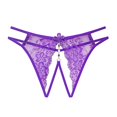 thumbnail image 1 of Aayomet Culottes en Dentelle pour Femmes, String Sans Couture Respirant (Violet, Taille Unique), 1 of 2
