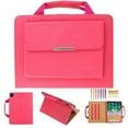 thumbnail image 1 of iPad Pro 12.9 inch 2020 Handbag Case 4th Generation, Dteck Smart Multi-Angle Stand Magnetic PU Leather Bag Folio Cover with Handle Document Pocket Hand Strap Pencil [Auto Wake/Sleep], Rose, 1 of 1