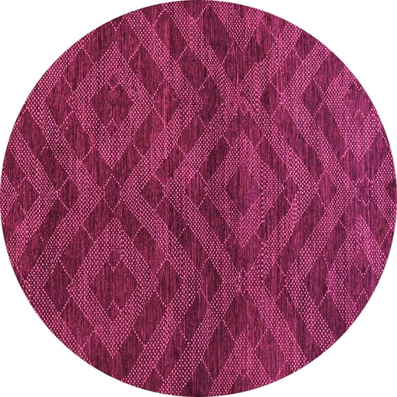 Ahgly Company Indoor Round Abstract Pink Modern Area Rugs, 7' Round