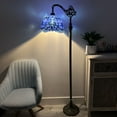 thumbnail image 3 of Tiffany Floor Lamp Blue Stained Glass Baroque Style Lavender LED Bulb Included Gooseneck Adjustable LED Bulb Included for Living Room Bedroom 20"W*12"D*63"H, 3 of 8