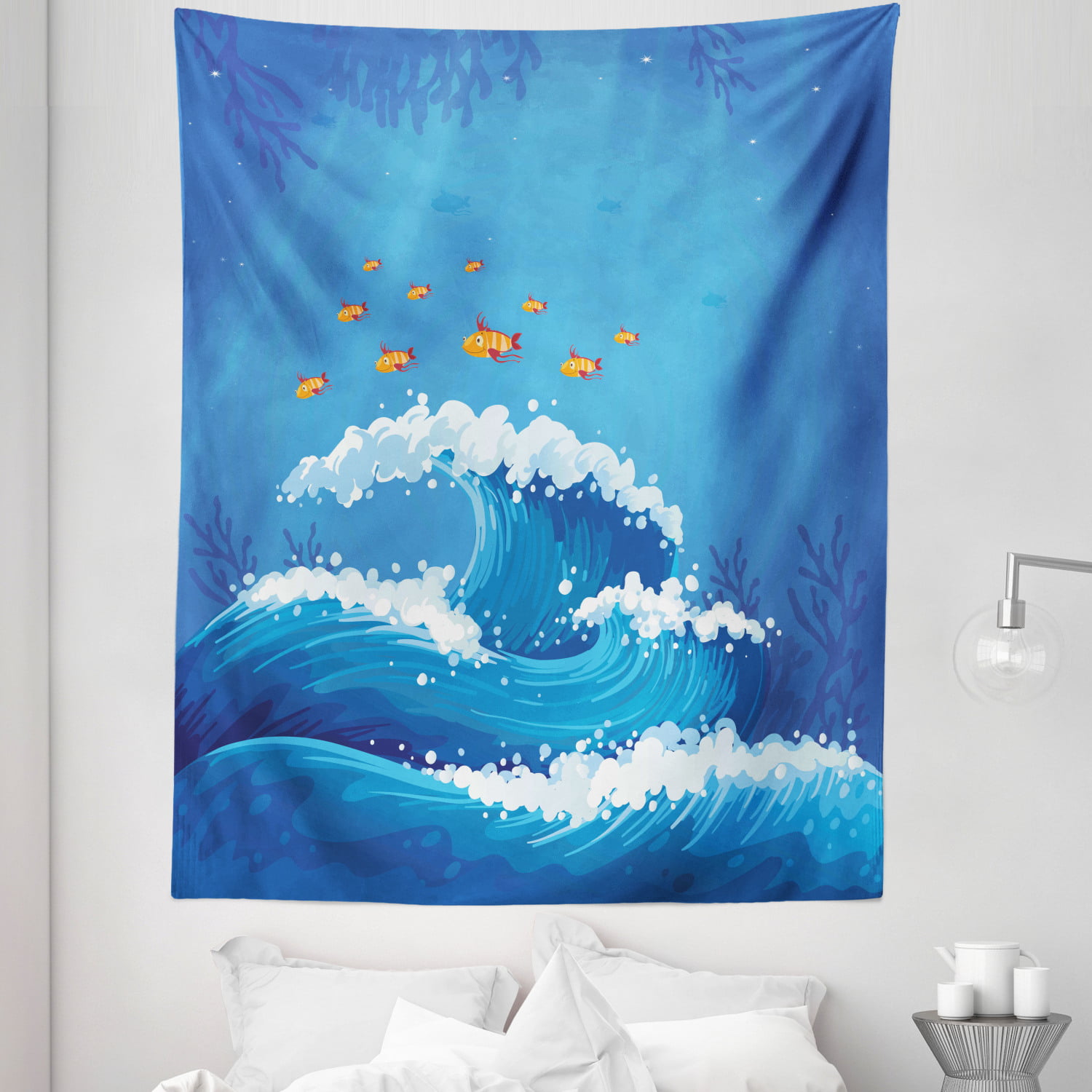 Coral Fish Wall Hanging Tapestry Psychedelic Bedroom Home Decoration 