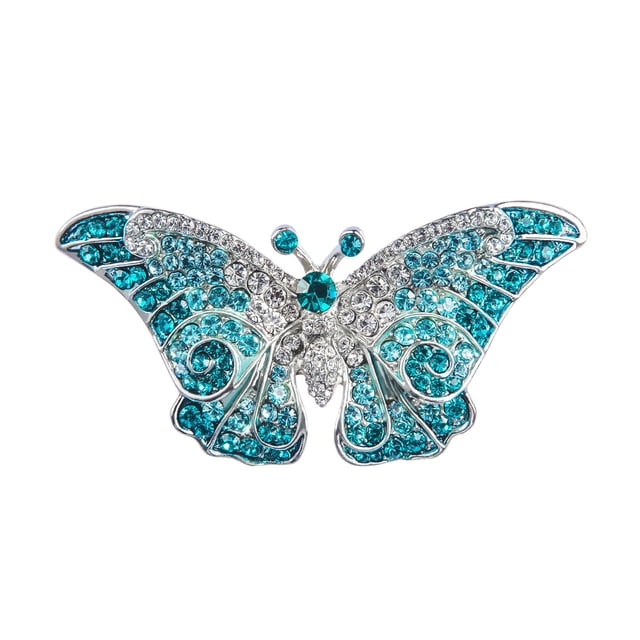 Empress Monarch Winged Butterfly Crystal Rhinestone Brooch Pin