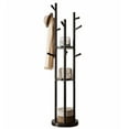 thumbnail image 5 of Solid Wood Rotary Coat Rack, Freestanding hat Rack with 3 Shelves and 9 Hooks, Coat tree for Bedroom, Entryway, Livingroom, Coat Hanger Stand for Coats, Scarves, Handbags (black), 5 of 9