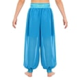thumbnail image 2 of Aislor Belly Dance Pants Satin Tribal Baggy Pants Arabian Princess Cosplay for Halloween Carnival Blue 16, 2 of 7