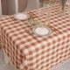 thumbnail image 4 of Nvzi Rustic Plaid Tassel Tablecloth-Country Buffalo Check Cotton Table Cloth for Spring Fall Thanksgiving Farmhouse Kitchen Dining Restaurant Decoration(Rectangle/Oblong, 51*70.8, Orange), 4 of 5