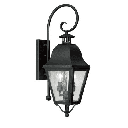 

Wall Sconces 2 Light With Seeded Glass Black Finish size 26 in 120 Watts - World of Crystal