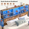 thumbnail image 2 of EnHomee Metal Bed Frame with 3-Tier Storage Headboard Queen Size Metal Bed Frame with 2 Underbed Drawers & 2 Bedside Fabric Drawers & LED Lights & Charge Station,Rustic Brown, 2 of 8