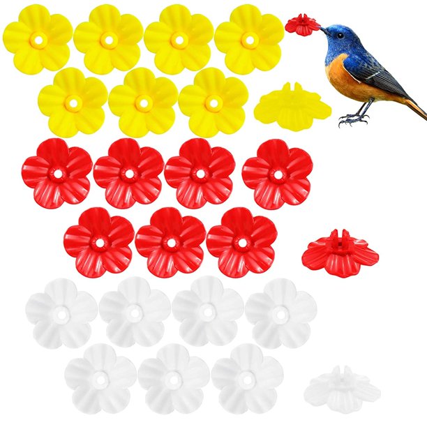 Stibadium 30 Pieces Hummingbird Feeder Replacement Flower Shaped Bird