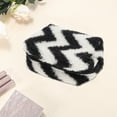 thumbnail image 3 of Unique Bargains 1 Pc Durable Stripes Makeup Bag Black White Fleece, 3 of 4