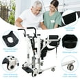 thumbnail image 4 of Missky Patient Lift Wheelchair, Portable Toilet Commode Chair with Adjustable Seat Height for Elderly Care, 4 of 8