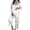 Z13-White, variant on CHENge Women 2 Piece Long Sleeve Pajama Set, Notch Collar Button Front Shirt and Elastic Long Pants, All Over Halloween Pumpkin Bat Spider Web Print Soft Home Night Loungewear
