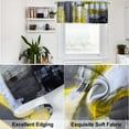 thumbnail image 2 of Grey and Yellow Kitchen Curtains Tiers and Valances Set 3 Piece for Windows Modern Abstract Art Kitchen Window Curtains Set,Black Contemporary Trendy Valances for Living Room(36" Tiers Set), 2 of 6