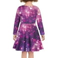 thumbnail image 3 of DISNIMO Kids Galaxy Dress for Girls Long Sleeve Dress Heart Print Dress Girls Purple Midi Dress for Girls Twirl Dress Size 7-8 Girls Casual Long Sleeve Dress Child Dresses Fall Girls Swing Dresses, 3 of 6