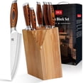 thumbnail image 1 of MSY BIGSUNNY 7pcs Knife Block Set, German Steel Chef Knife Set, Precious Pakkawood Handle for Kitchen Knife Block Set, 1 of 8