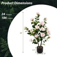 thumbnail image 6 of Topcobe 38 Inch Artificial Camellia Tree Faux Flower Plant in Cement Pot Pink, Artificial Trees for Home Decor Indoor Outdoor, 6 of 8