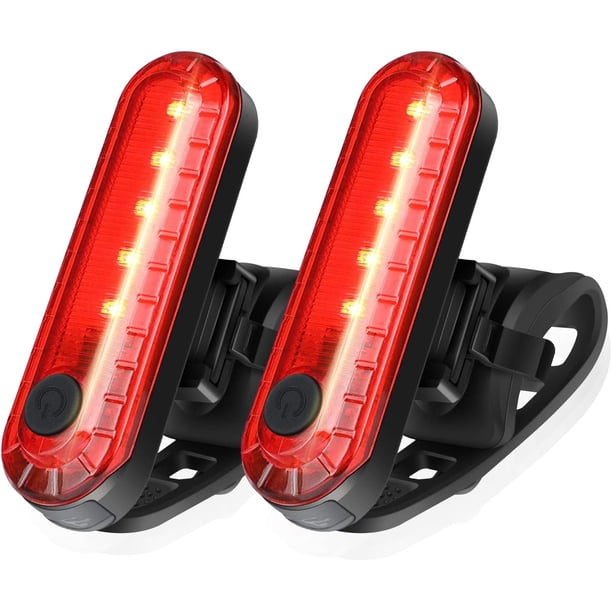 Juego de 2 luces traseras LED para bicicleta, linterna de seguridad brillante para la parte trasera de la bicicleta (roja)
