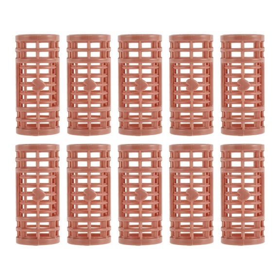 Unique Bargains 10 Pcs Convenient Heatless Voluminous Hair Roller for Women 2.48"x0.98" Brown