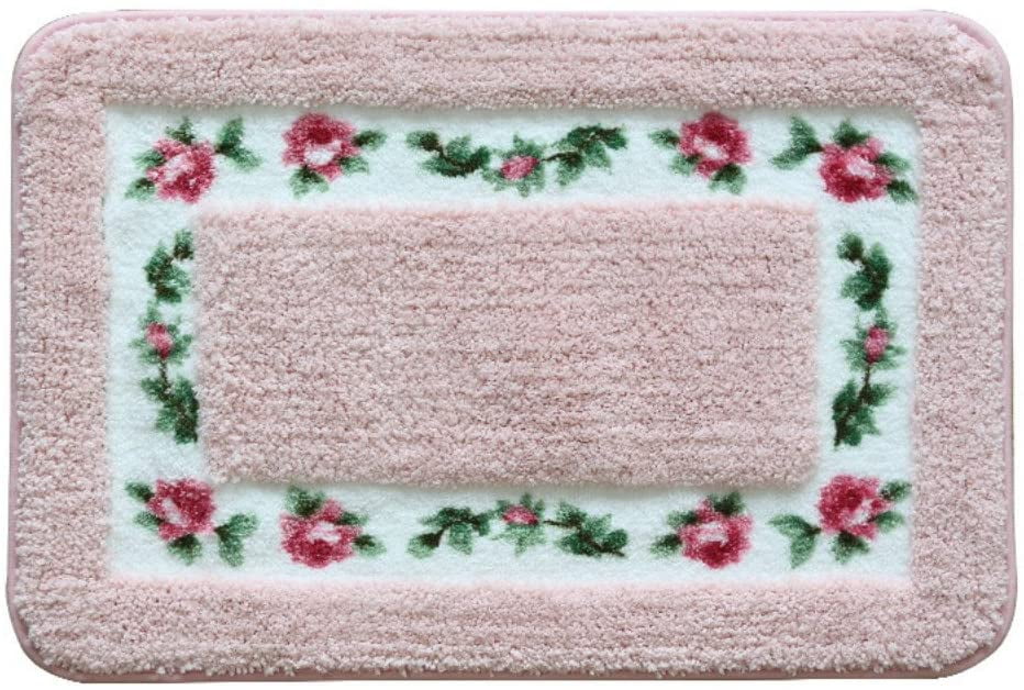 Gear New Classical Wallpaper with A Flower Pattern Bath Rug Mat No Slip Microfiber Memory Foam
