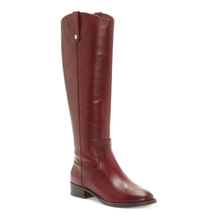 

INC Womens Red Elastic Goring Pull Tab At Sides Cushioned Studded Fawne Round Toe Block Heel Zip-Up Leather Riding Boot 11 W