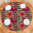 thumbnail image 2 of Pioneer Flower Floral Print Pattern Round Fitted Tablecloth with Elastic Edge,Dining Table Cover Waterproof,Outdoor Round Tablecloth for Camping,Dining,Indoor and Outdoor, 2 of 7