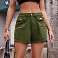 thumbnail image 6 of REALiKUN Women's Cargo Shorts Mid Rise Multi-Pockets Relaxed Fit Straight Leg Denim Shorts, 6 of 8
