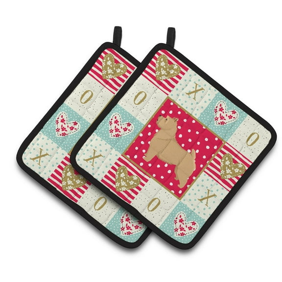 Norwich Terrier Love Pair of Pot Holders