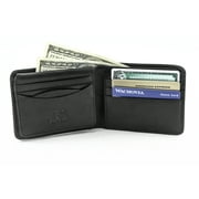 Tony Perotti Italian Leather Classic Bifold Wallet with ID Window Flap in Black
