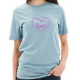 thumbnail image 3 of Plus Size Neon Love Heart Logo Cotton Short Sleeve Graphic Shirt - Blue Mist 2XL, 3 of 4
