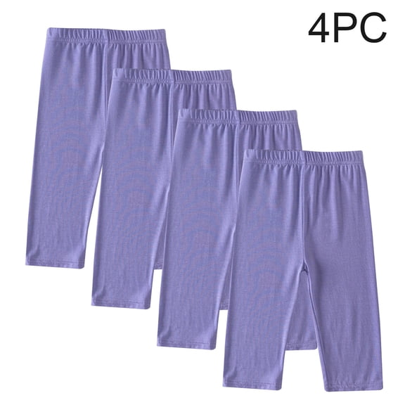 hengsof Toddler Girls 4 Pack Leggings, Summer Soft Thin Stretch Capri Pants, Stylish and Comfortable Leggings Baby Pants