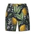 thumbnail image 4 of Lsque Mens Swim Trunks Citrus Fruits Elegant Lemons Pattern - Bathing Suit Compression Liner - Beach Swim Shorts Swimwear - (S-3XL) - Stretch Quick Dry -Large, 4 of 9