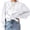 White, variant on Women Peplum Puff Sleeve Blouse Babydoll Button Down Shirts Fall Casual Doll Collar Tops