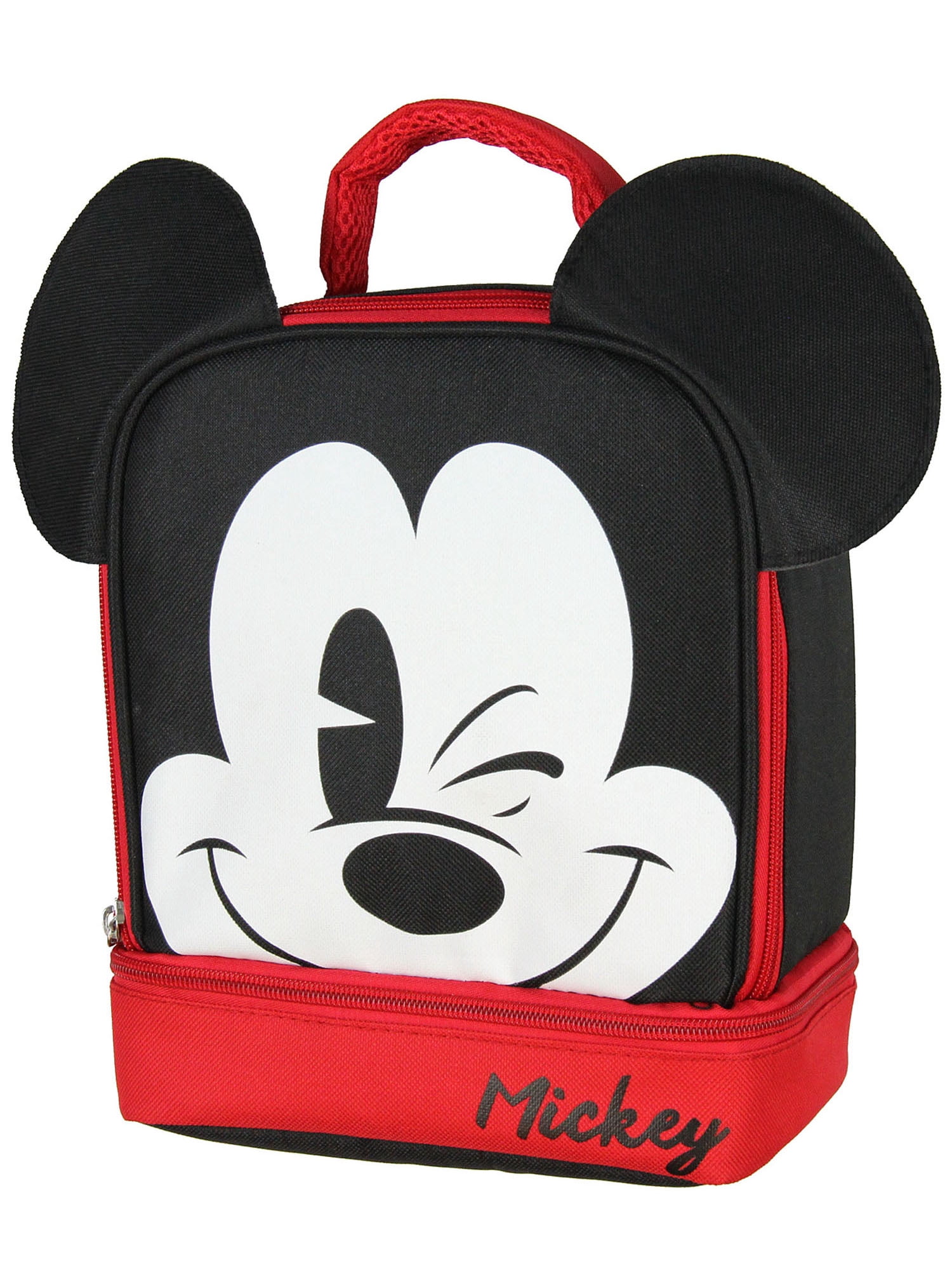 Mickey Mouse Dual Compartment 3D Ears Winking Mickey Insulated Lunch Box