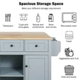 thumbnail image 6 of Kitchen Cart with 3 Drawers,Rolling Kitchen Island with Rubber wood Drop-Leaf Countertop,Storage Cabinet,Blue, 6 of 8