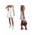 thumbnail image 2 of Women's V-Neck Tie Strap Sleeveless Loose Fit Mini Dress White S, 2 of 5