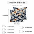 thumbnail image 3 of Waterproof Throw Pillow Covers Set of 2, 24x24 Inch Navy Blue Burnt Orange Botanical Decorative Pillowcases Outdoor Pillow Slip Cushion Covers Set for Couch Tent Palm Leaf Abstract, 3 of 7