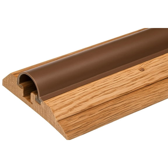 Randall Manufacturing 3 1/2" Wide Threshold for Doorways, Adjustable Height Pre-Finished Oak and Vinyl Seal, 3 ft