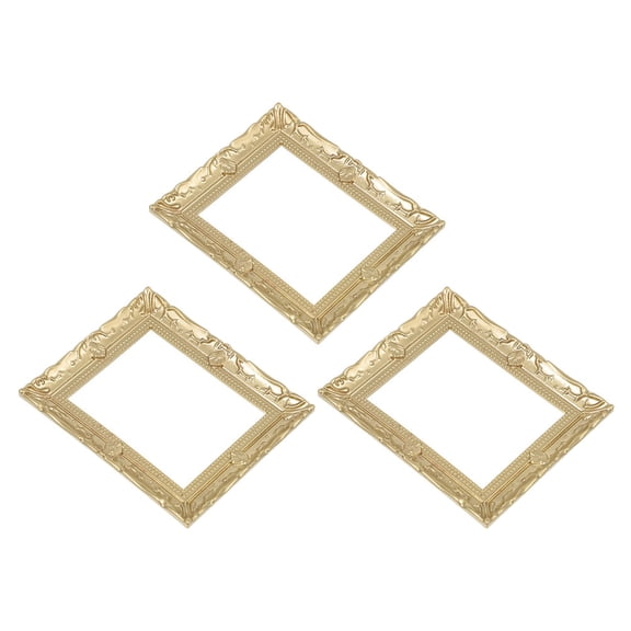COSMOBETTY Baroque Mini Picture Frame Golden 3Pcs 2.87X2.36X0.28In