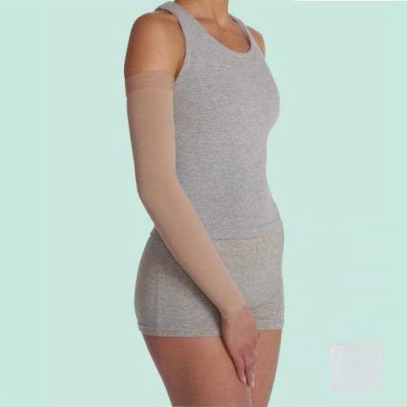 Juzo 2001CGLSB06 III Soft Circular Knit Arm Sleeve 20-30 mmHg Long with Silicone Border - White
