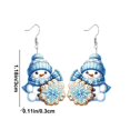 thumbnail image 3 of CREATITOY 1 Pc Snowman Snowflake Earrings - Festive Christmas Accessory, Holiday Party Daily Wear Jewelry for Women, 3 of 6