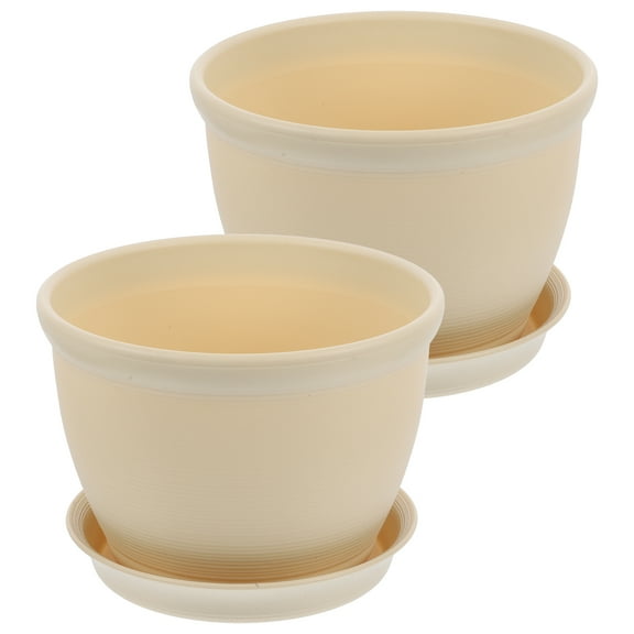 2 Sets Flowerpot Bedroom Decoration for Kitchen Orchids Pots Garden Planter Plants Breathable Round Succulent Bowl Plastic