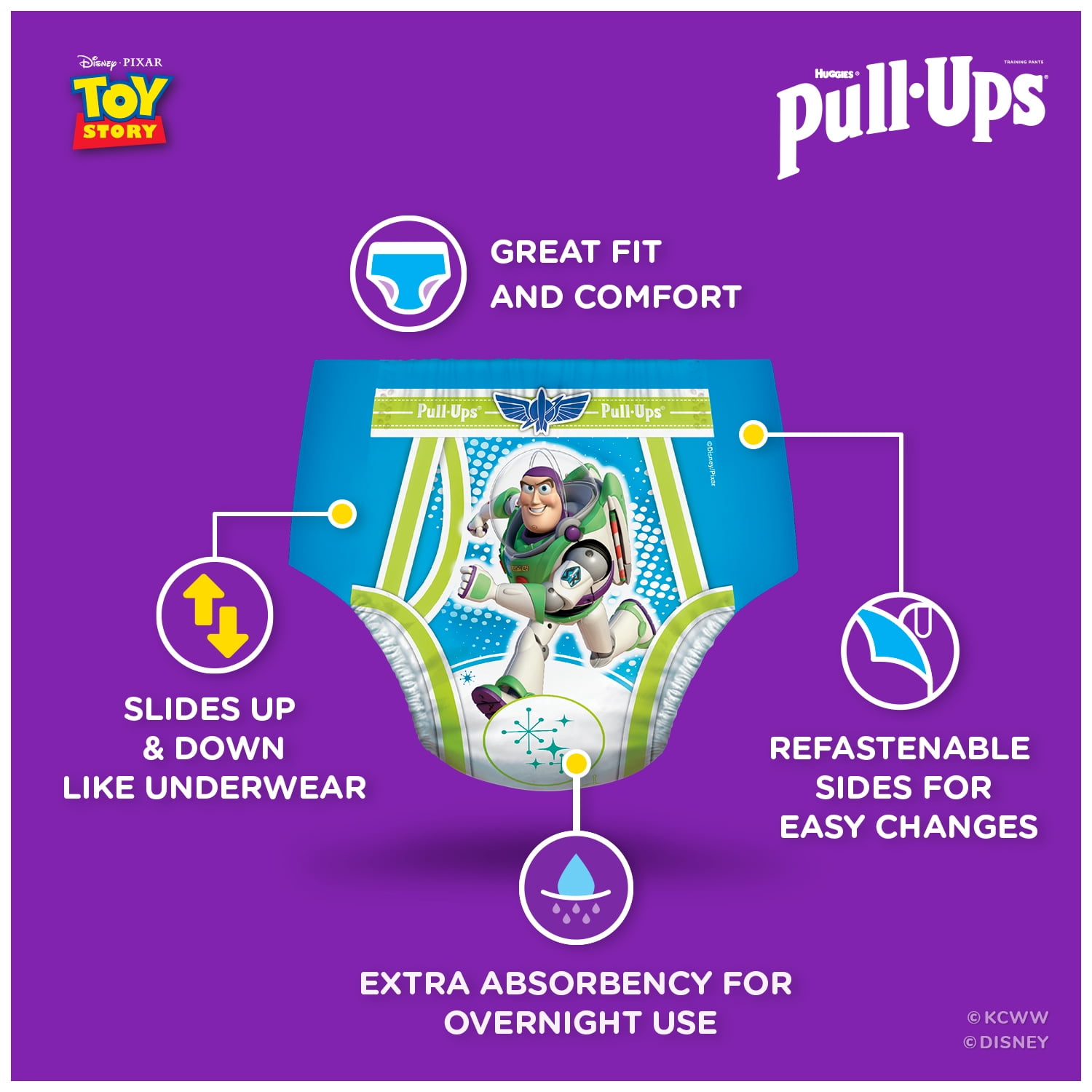 Pull-Ups Training Pants, Disney Pixar Toy Story, 3T-4T (32-40 lbs) 18 ea, Diapers & Training Pants