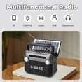 thumbnail image 2 of Portable AM/FM/SW Radio,Transistor Radio,Retro Bluetooth Speaker with USB/TF Player,Solar Battery Operated/USB Charge,Digital Tuner & Earphone Jack,Emergency Flashligh,Perfect for Gifts/Elderly/Home, 2 of 9