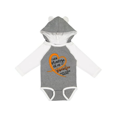 

Inktastic I Wear Orange for my Grandpa Multiple Sclerosis Awareness Gift Baby Boy or Baby Girl Long Sleeve Bodysuit