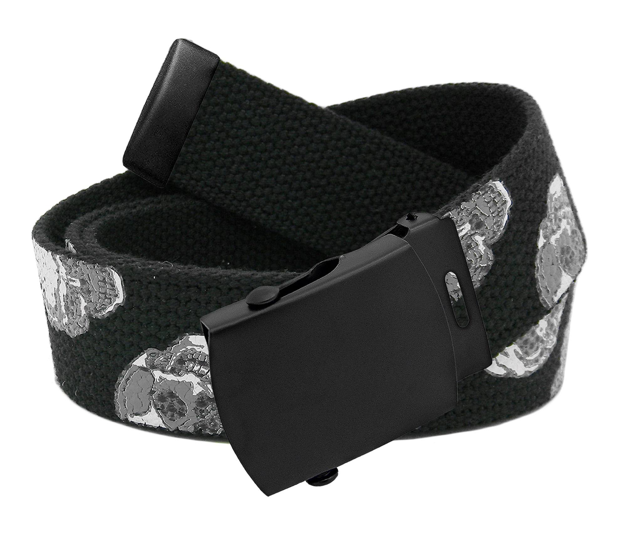 Boys School Uniform Black Slider Military Buckle with Canvas Web Belt