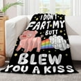 thumbnail image 2 of Atthadassi Pig I Did''t Fart My Butt Blew You A Kiss Blanket Gifts Super Soft Flannel Blankets for Bed Sofa Living Room Bed Throw Room Decor Blankets for Adults Teen Boy Girls 60"x80"- Queen Size, 2 of 6