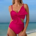 thumbnail image 2 of Women's 2 Piece Swimsuits High Waisted Bikini Sets for Women Fashion Quick Dry Swim Suit Bow Twist Bathing Suits (Hot Pink L), 2 of 4